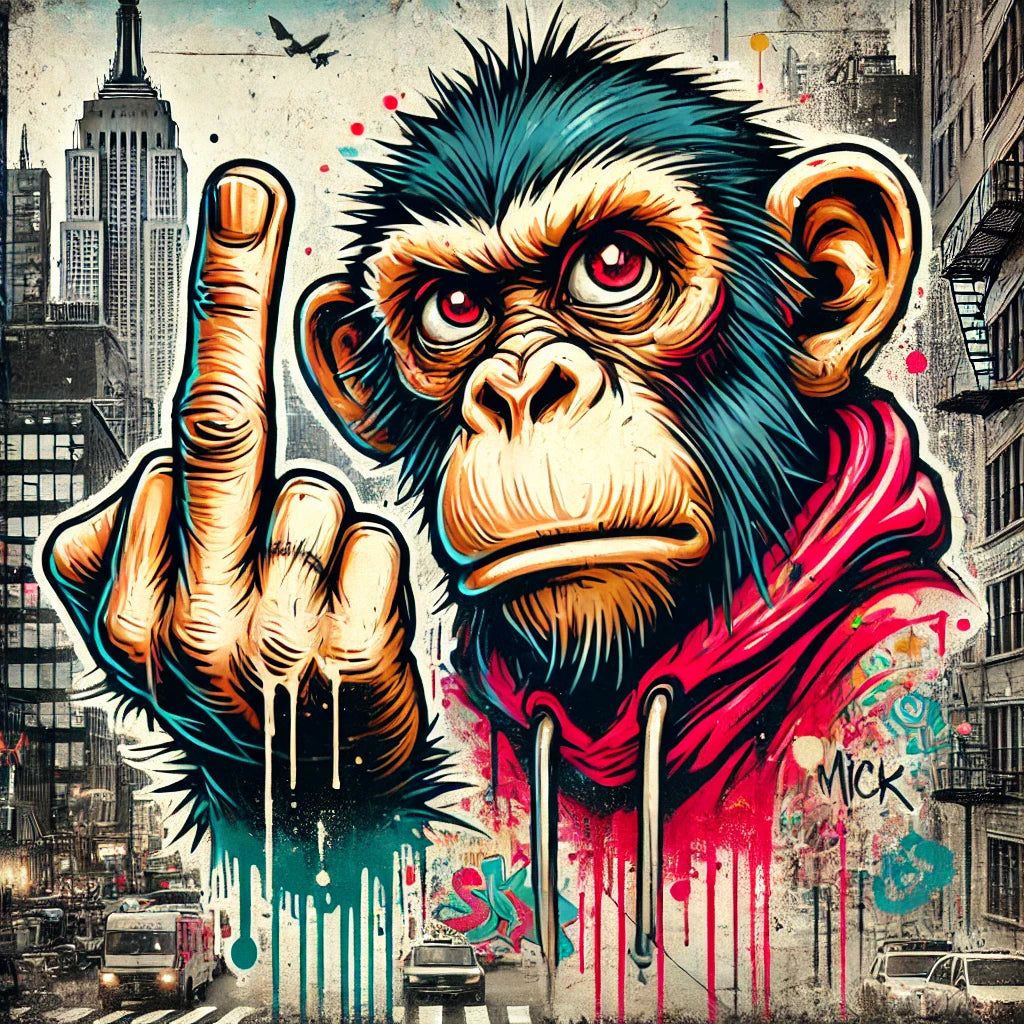 Interactive QR - Graff Middle Finger Monkey