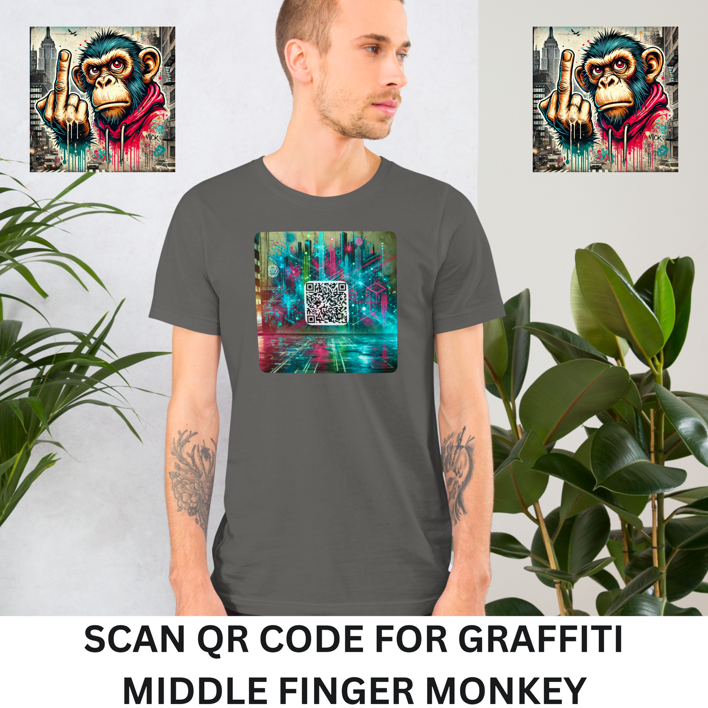 Interactive QR - Graff Middle Finger Monkey
